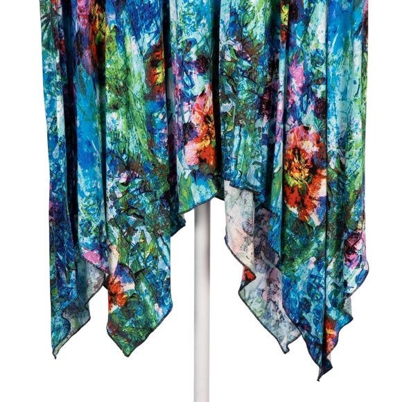 Spense Boho Maxi Skirt M Asymmetrical Colorful Stretch Floral Fairy Festival - Picture 3 of 5